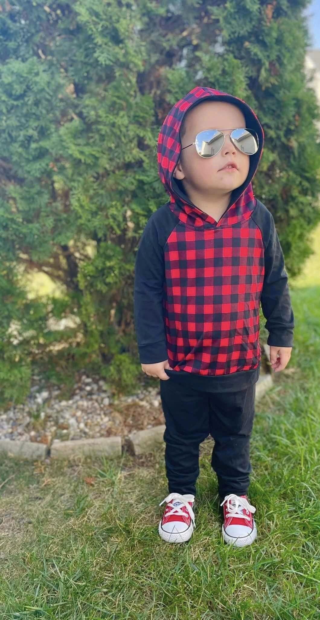 ᴡᴇᴇᴋʟʏ ᴘʀᴇ ᴏʀᴅᴇʀ Buffalo Plaid Hoodie and Joggers Set