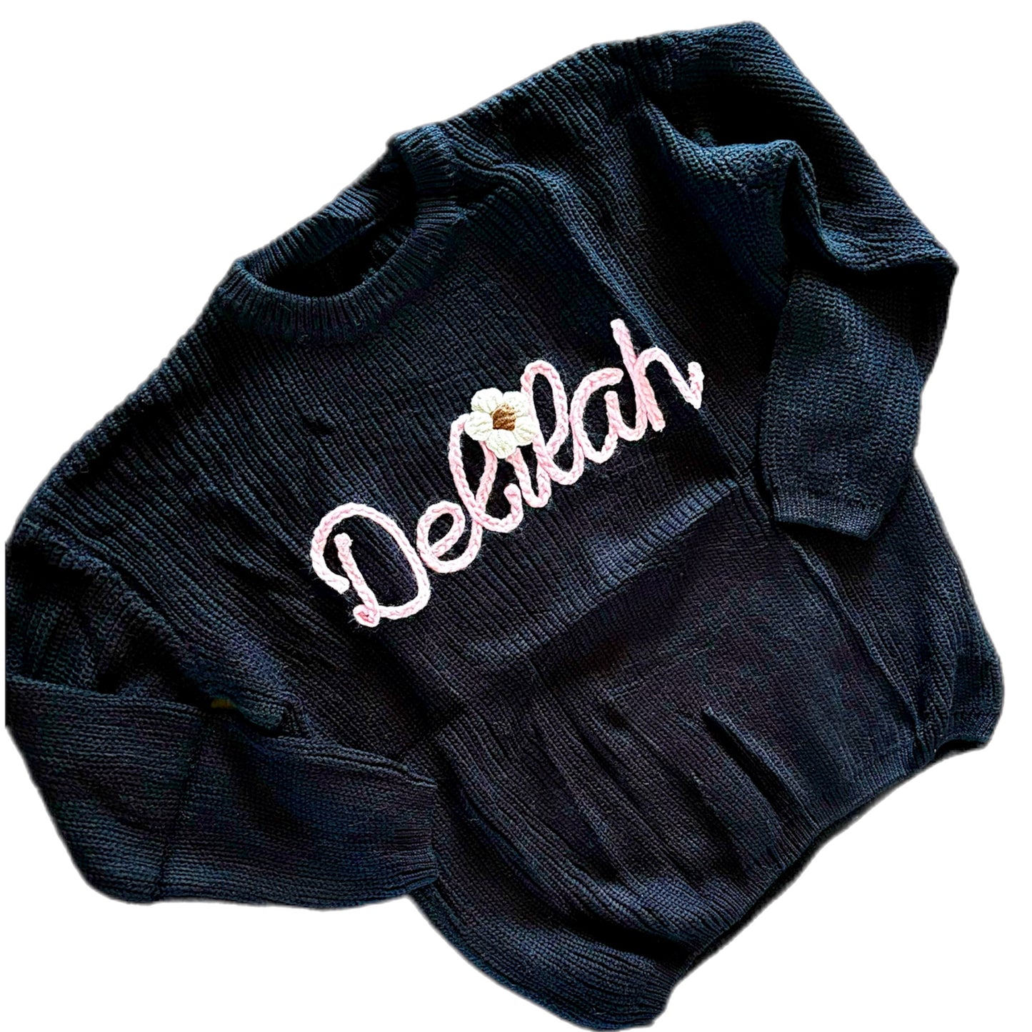 Oversized Hand Embroidered Thick Knit Sweaters