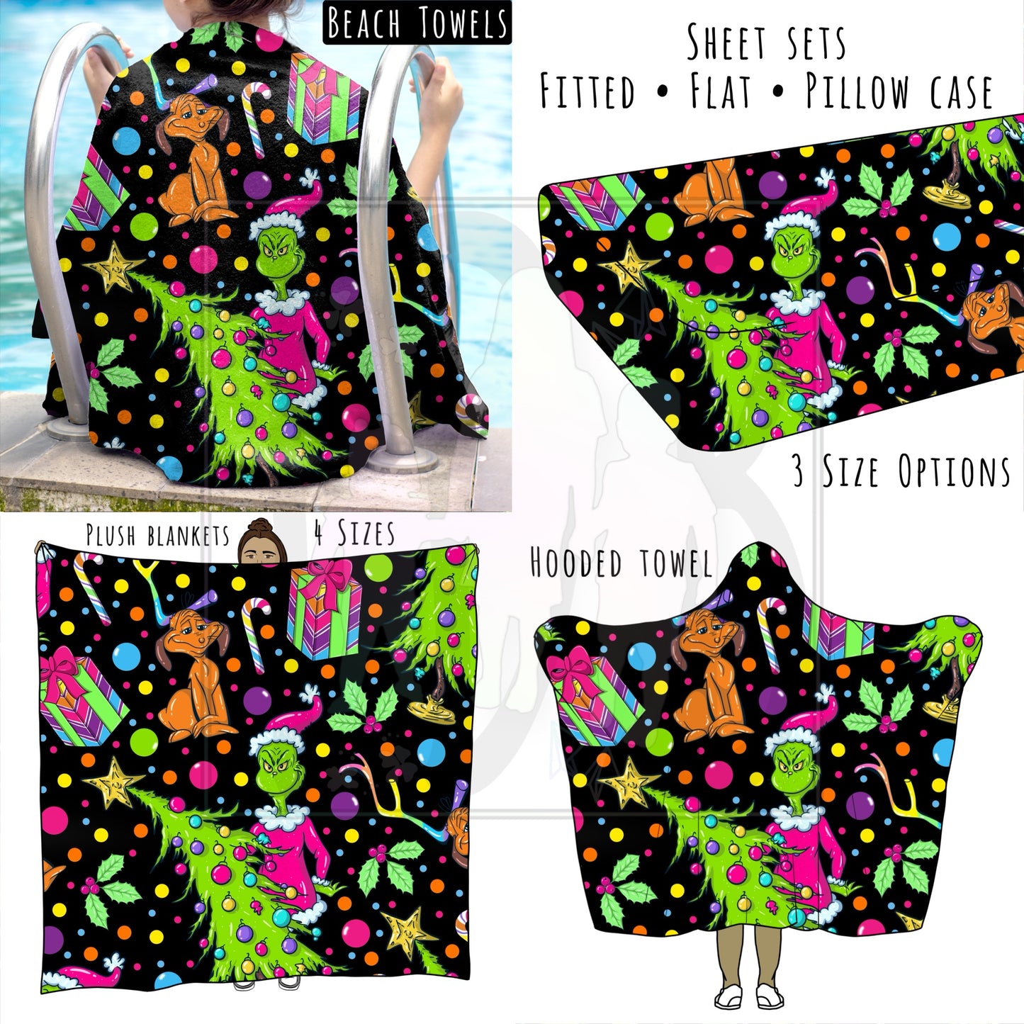 Rainbow Mean Christmas Personalized Items ~ Sheets, Pillowcases, Blankets, Towels ~