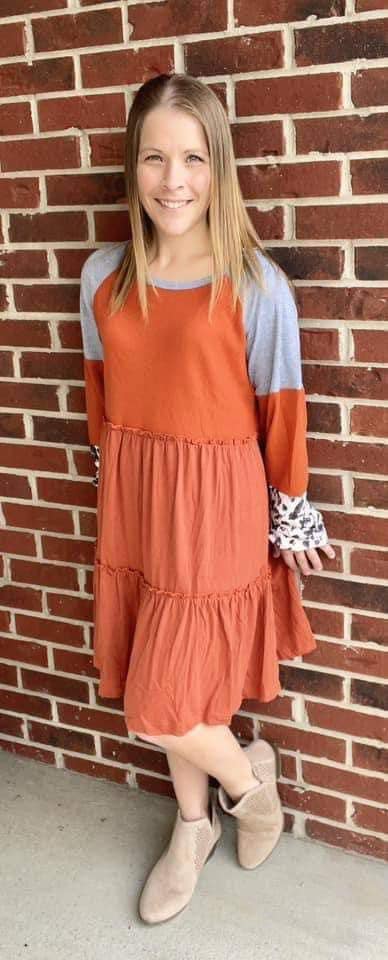 Adult Small Waffle Knit Colorblock Dress CLOSEOUT SALE!