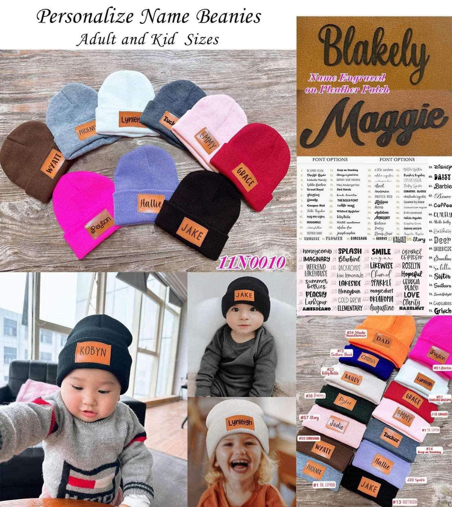 Personalized Beanies with Name Patch