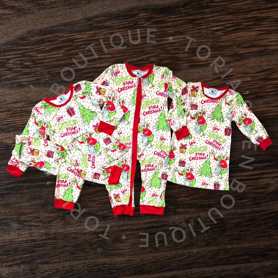 2 Piece Mean Green Christmas Set- Ready to Ship!