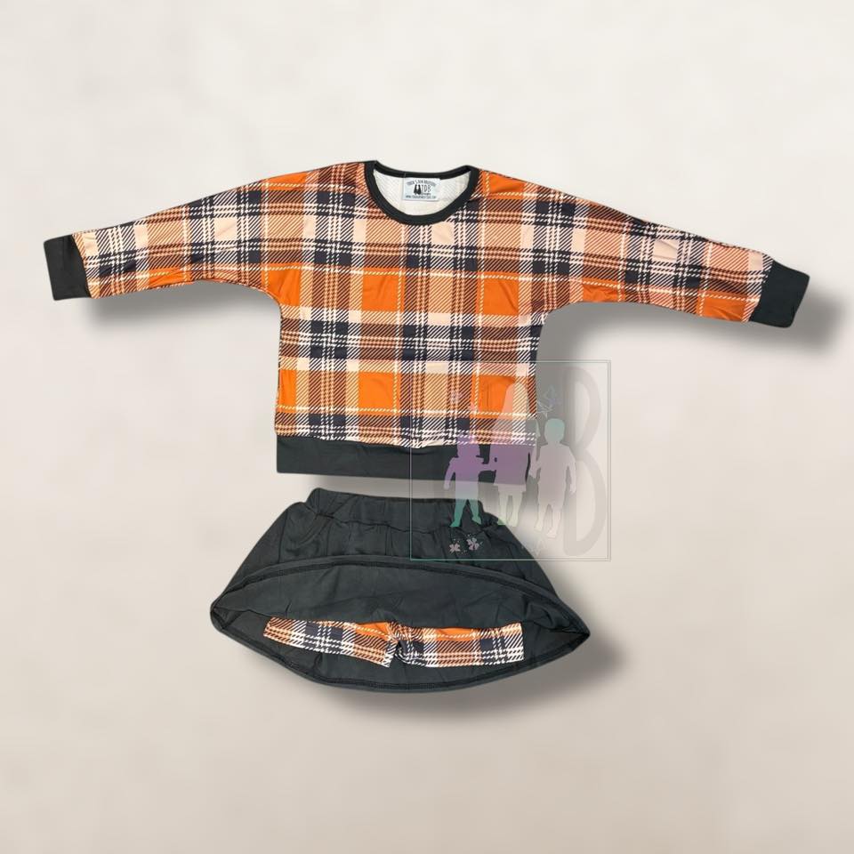 4T Pumpkin Plaid Dolman and Skort *CLOSEOUT SALE* TDB Exclusive