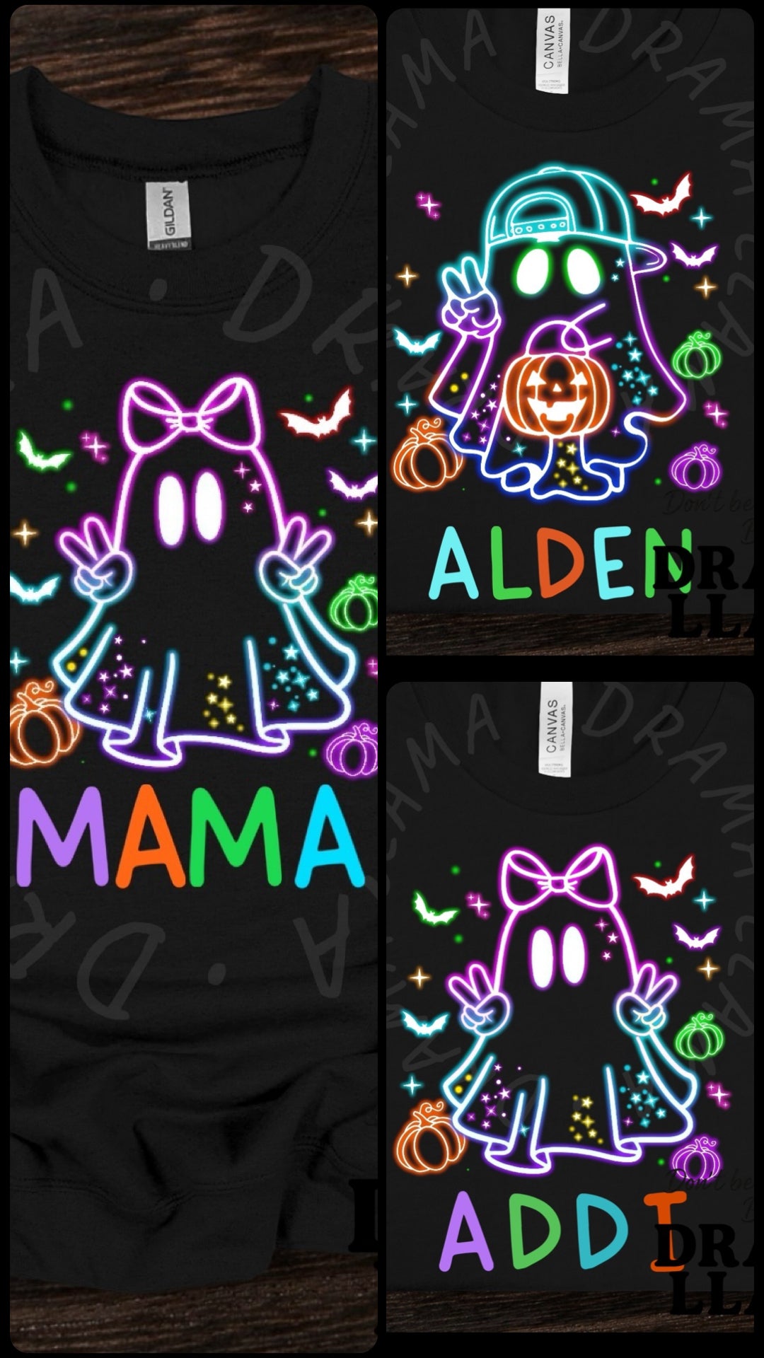 Neon Ghosties Personalized Tees & Sweatshirts ~ DLTPO