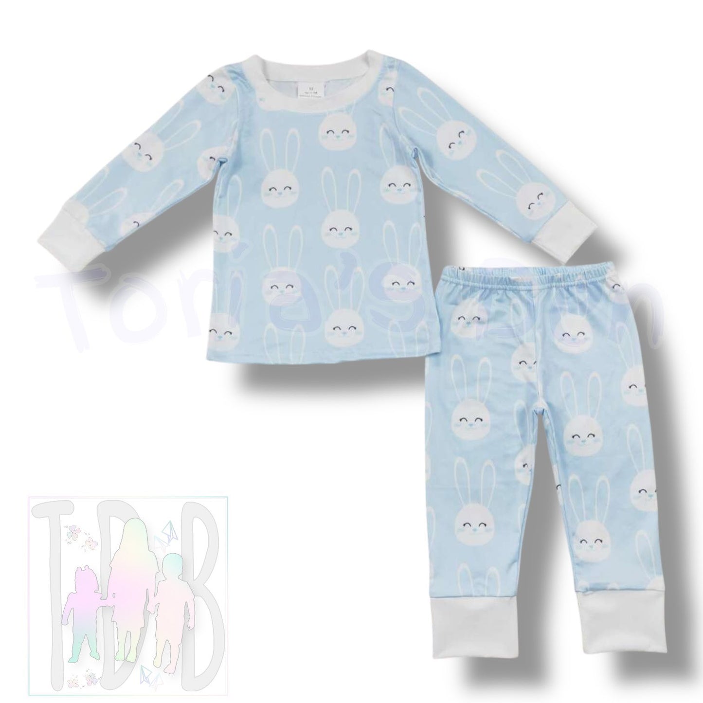 2T 3T 4T 5-6 7-8 10-12 14-16 Blue Bunny Lounge *Ready to Ship!*