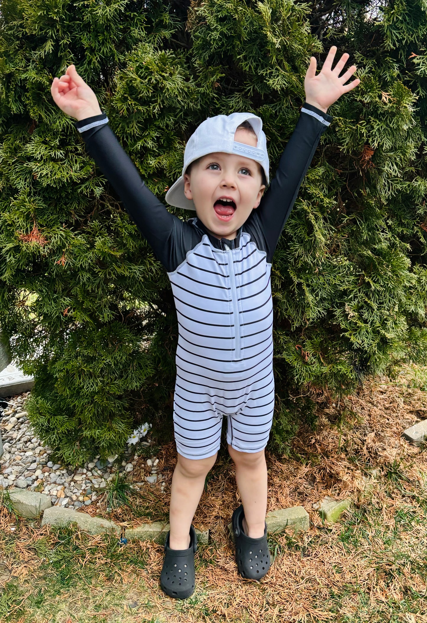 5T (fits like 4T) Striped Rashguard Swim *CLOSEOUT SALE*