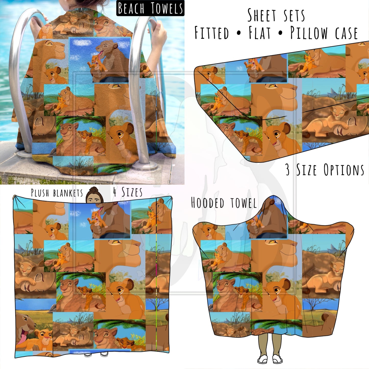 Lion Friends Personalized Items ~ Sheets, Pillowcases, Blankets, Towels ~