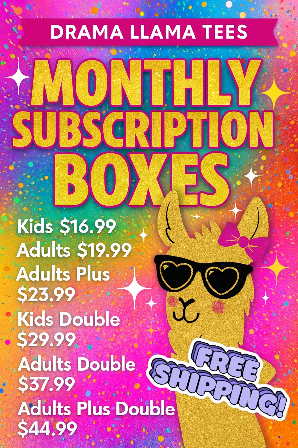 Mommy and Me Subscription Box (Matching Tees) Drama Llama Tees ~ Free Shipping!