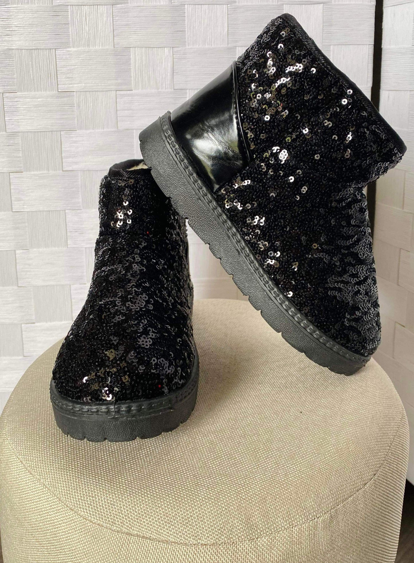 4C Black Sequin Boots TTS *CLOSEOUT SALE*