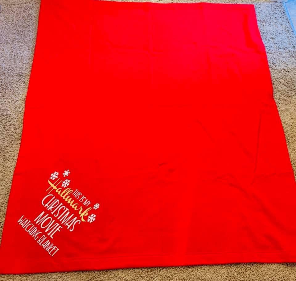 Christmas Movie Watching Blanket (hand pressed in shop) TAT ~2 weeks or less