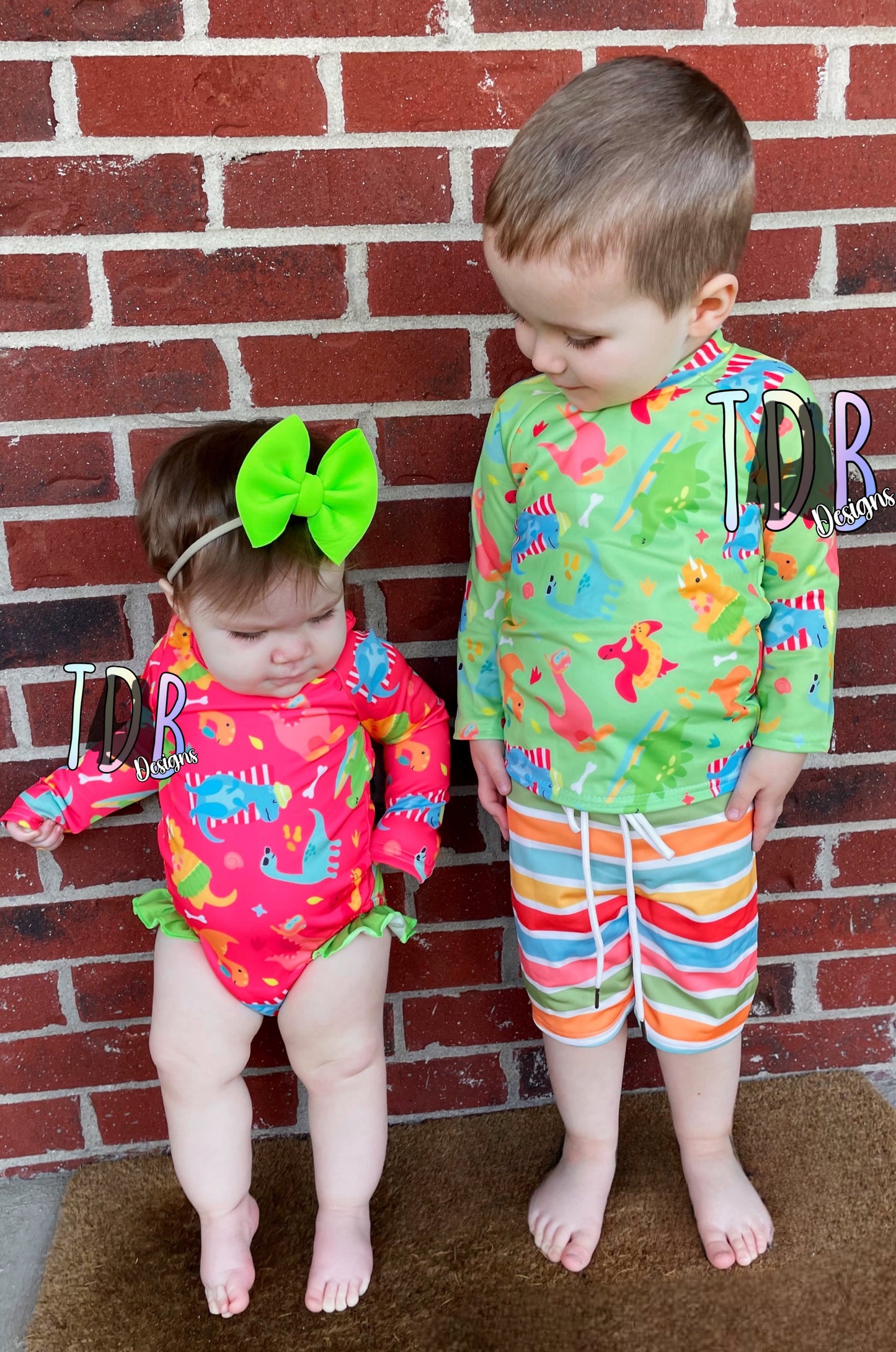18-24 months Girls Neon Dino Swim *CLOSEOUT SALE*