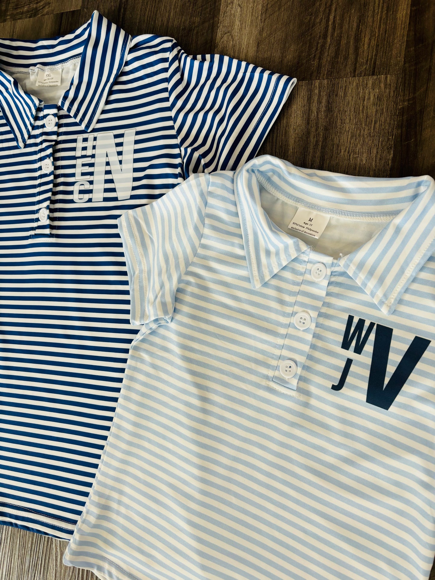 Personalized Light Blue Stripe Polo