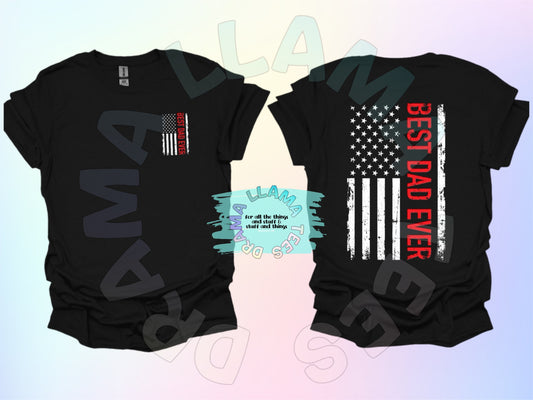 Double-Sided Best Dad Ever Flag Tees