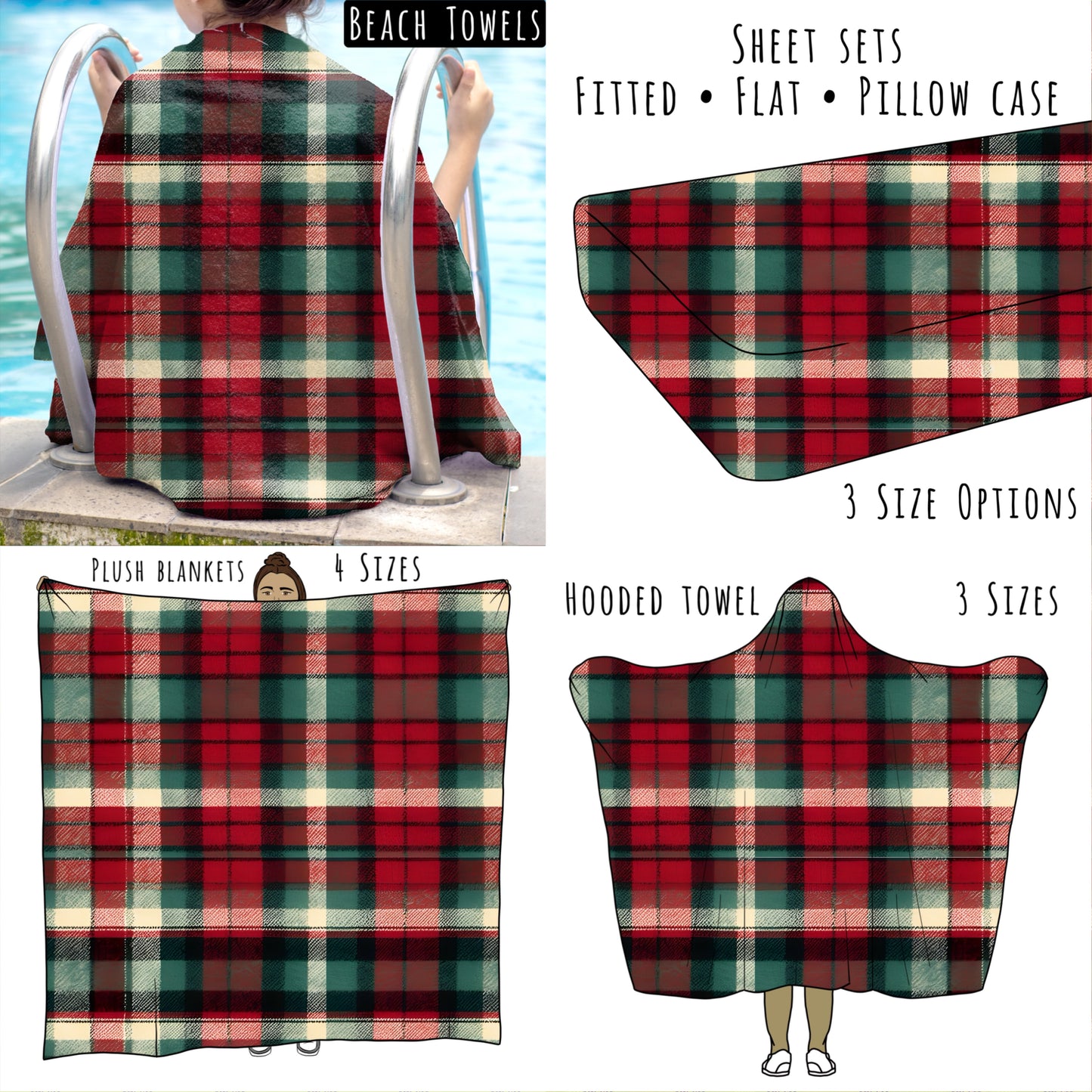 Perfect Plaid - Personalized Items ~ Sheets, Pillowcases, Blankets, Towels ~