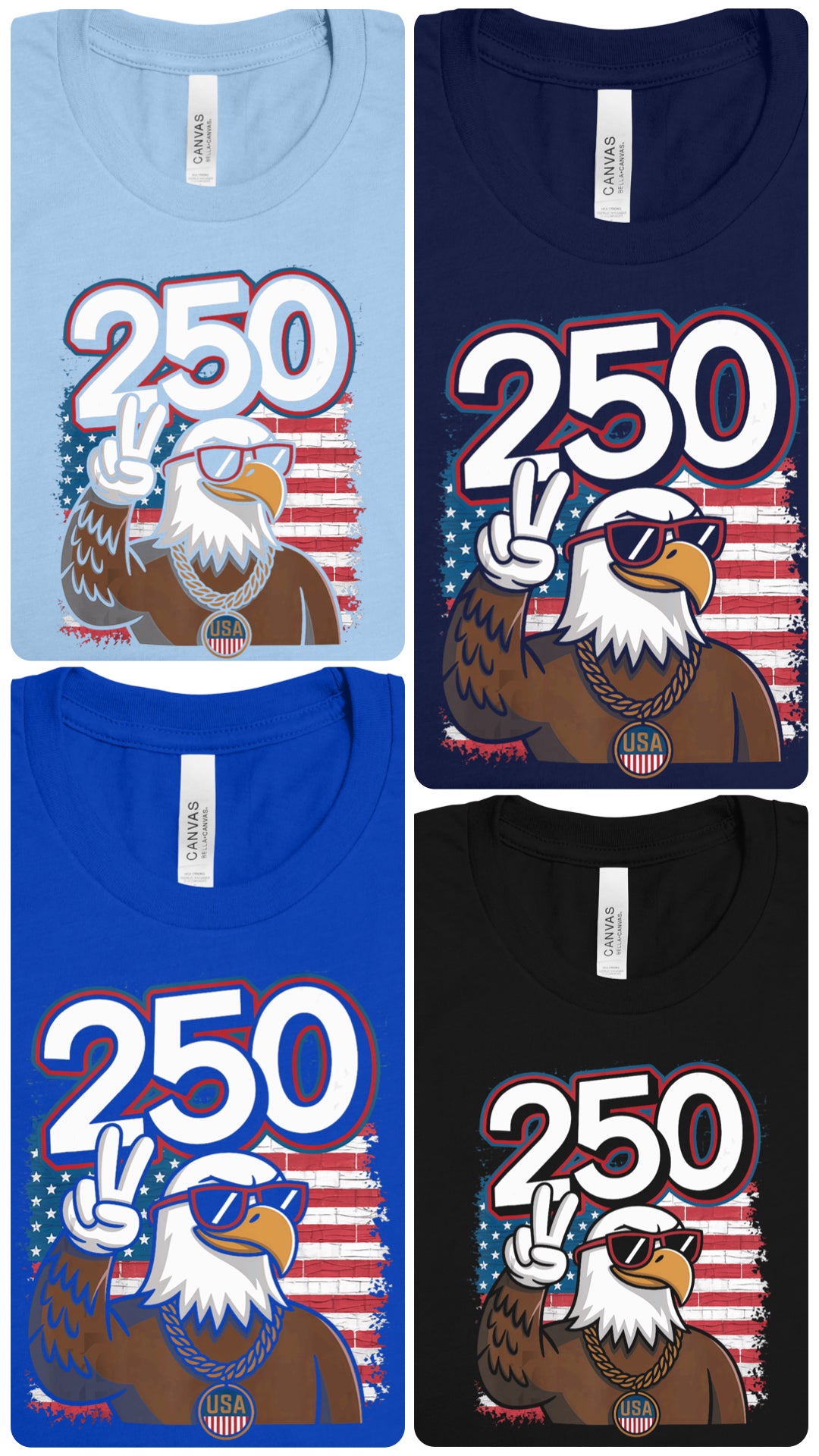 250 Eagle | RWB Tee Release 2026 | Free Shipping | Put Shirt Size in Note Box