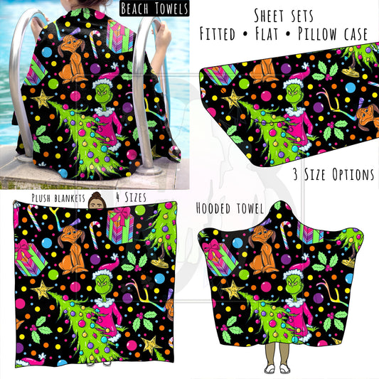 Rainbow Mean Christmas Personalized Items ~ Sheets, Pillowcases, Blankets, Towels ~