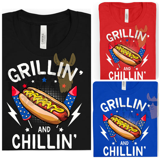 Grillin' and Chillin' | RWB Tee Release 2026 | Free Shipping | Put Shirt Size in Note Box