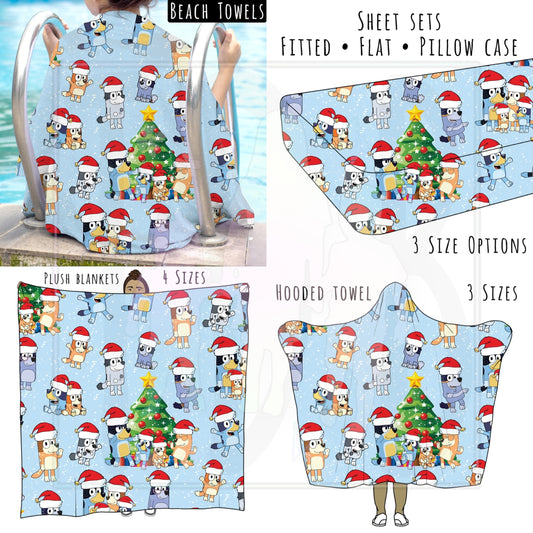 Heeler Christmas Personalized Items ~ Sheets, Pillowcases, Blankets, Towels ~