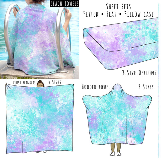 Blue and Purple Pastels Personalized Items ~ Sheets, Pillowcases, Blankets, Towels ~
