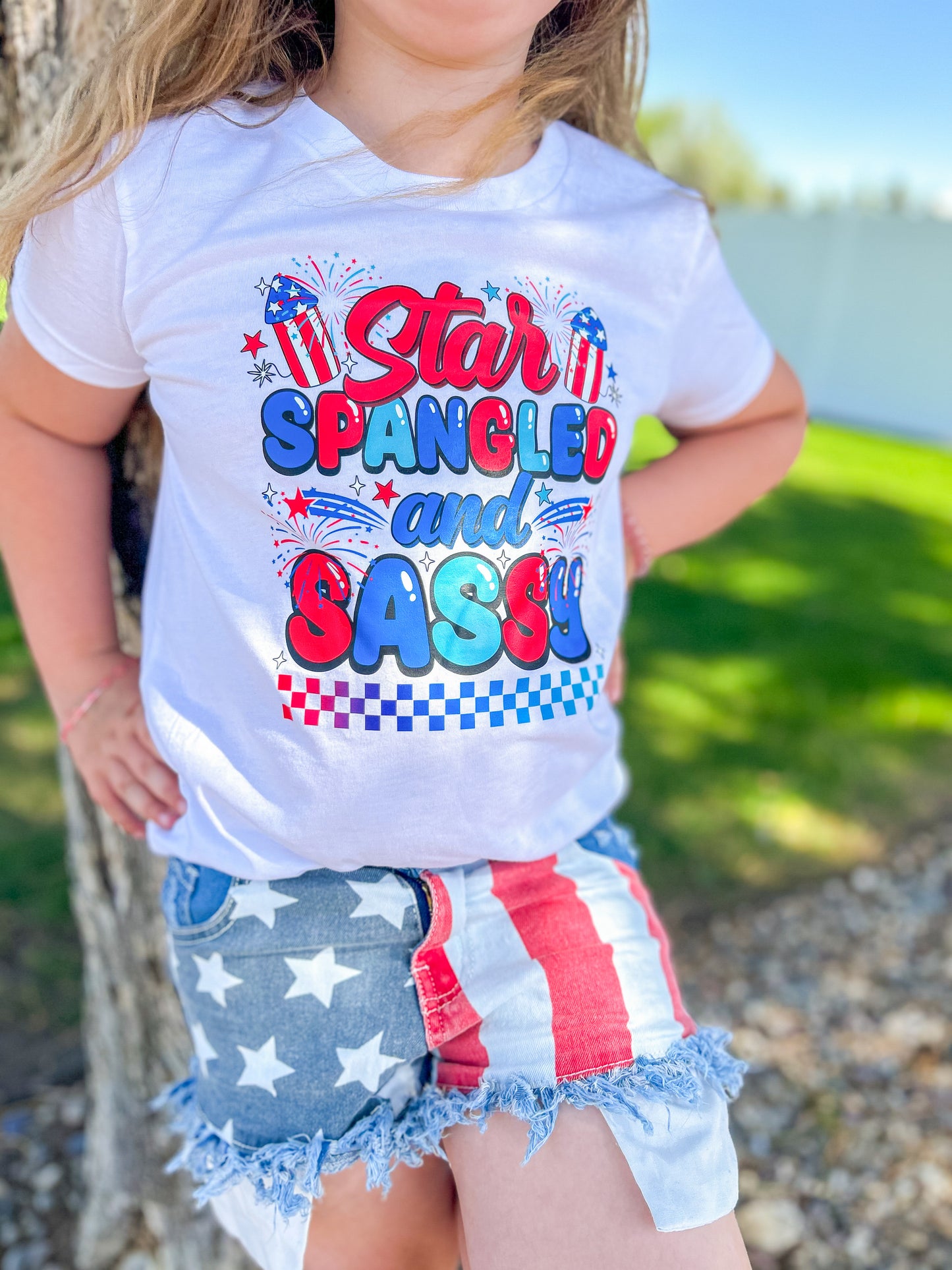 Star Spangled and Sassy on WHITE *Kids and Adults*