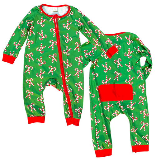 2T  Green Christmas Candy Cane Zippie *CLOSEOUT SALE*