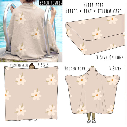 Boho Floral Personalized Items ~ Sheets, Pillowcases, Blankets, Towels ~