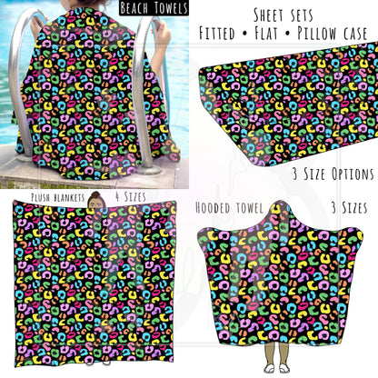 Rainbow Animal Print Personalized Items ~ Sheets, Pillowcases, Blankets, Towels ~