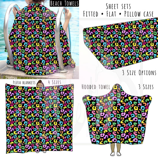 Rainbow Animal Print Personalized Items ~ Sheets, Pillowcases, Blankets, Towels ~