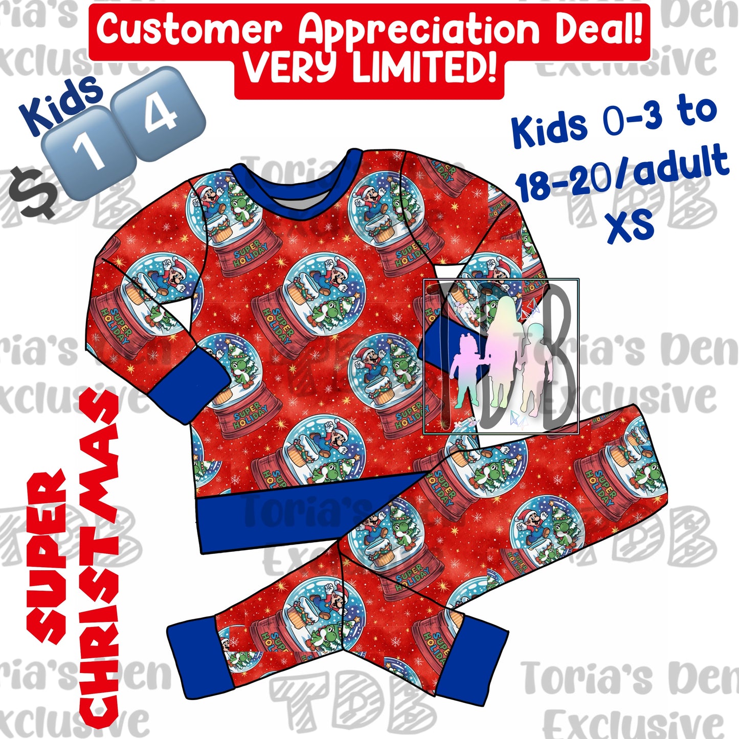 5 Remaining- Super Bros Customer Appreciation Limited Deal! Jammies: TDB Exclusive Pre-Order | No codes!