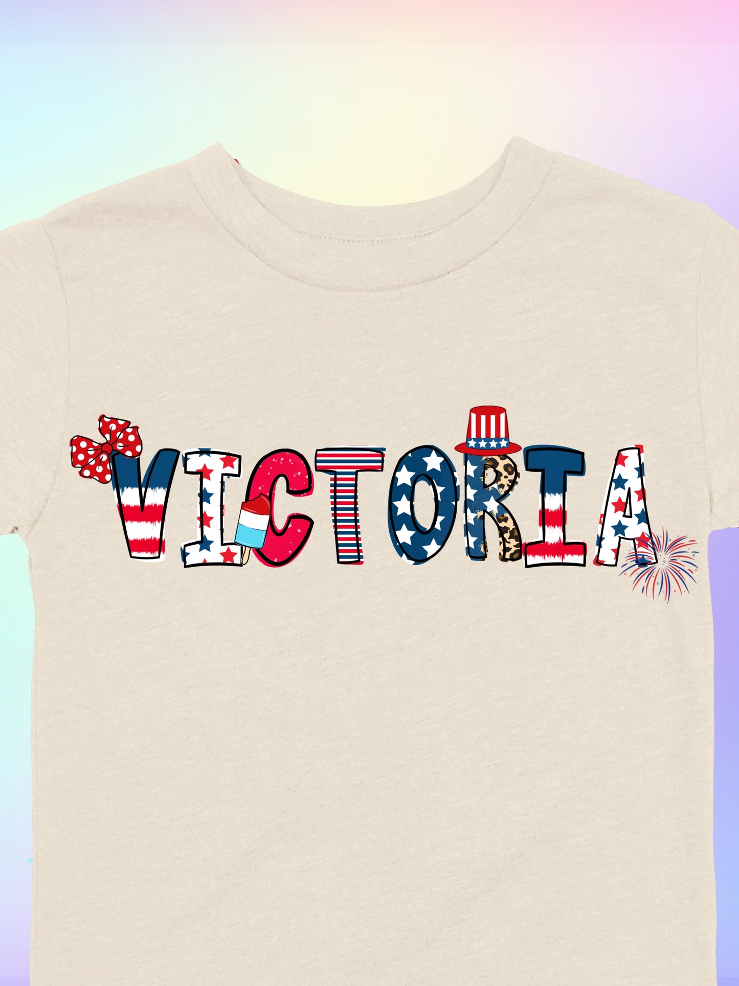 Fourth of July Name Tees *multiple color and pattern options*