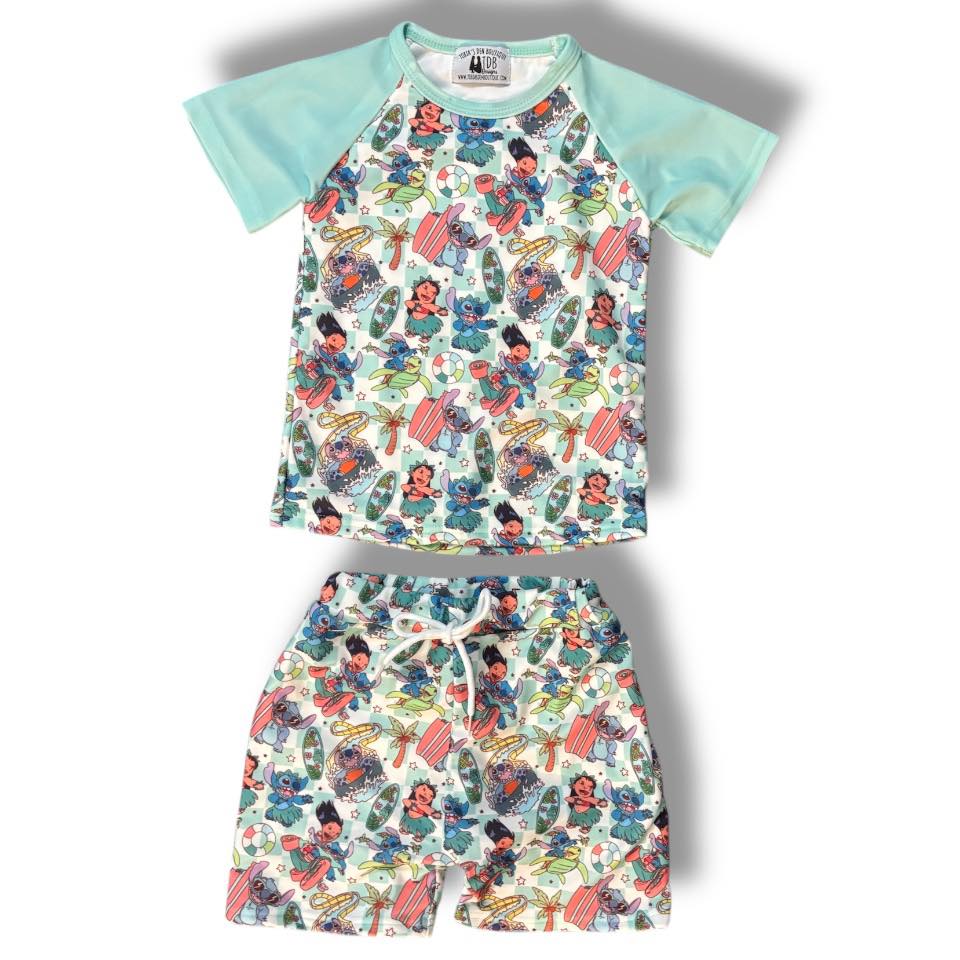 3T, 4T Ohana BOYS Short Sleeve Rashguard Swim with Trunks TDB Exclusive NEW IN  *CLOSEOUT SALE*