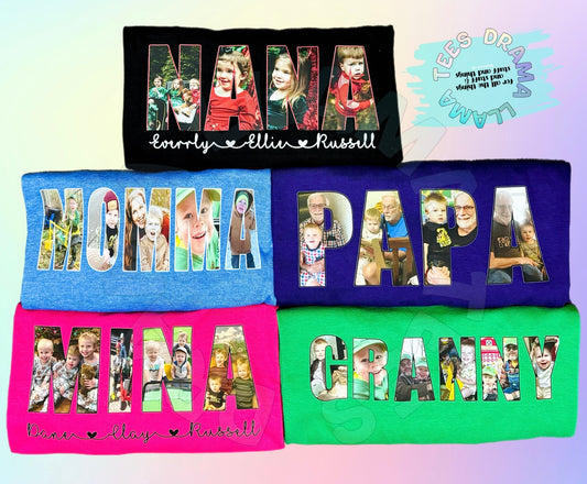 Photo Title Tees- ANY TITLE (Grandma, Mama, Dad, Grandpa, Mommy, Nana...etc): DLTPO