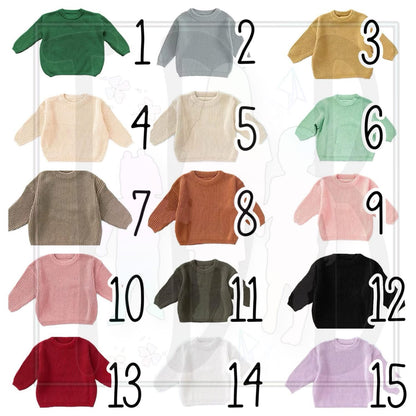 Oversized Hand Embroidered Thick Knit Sweaters