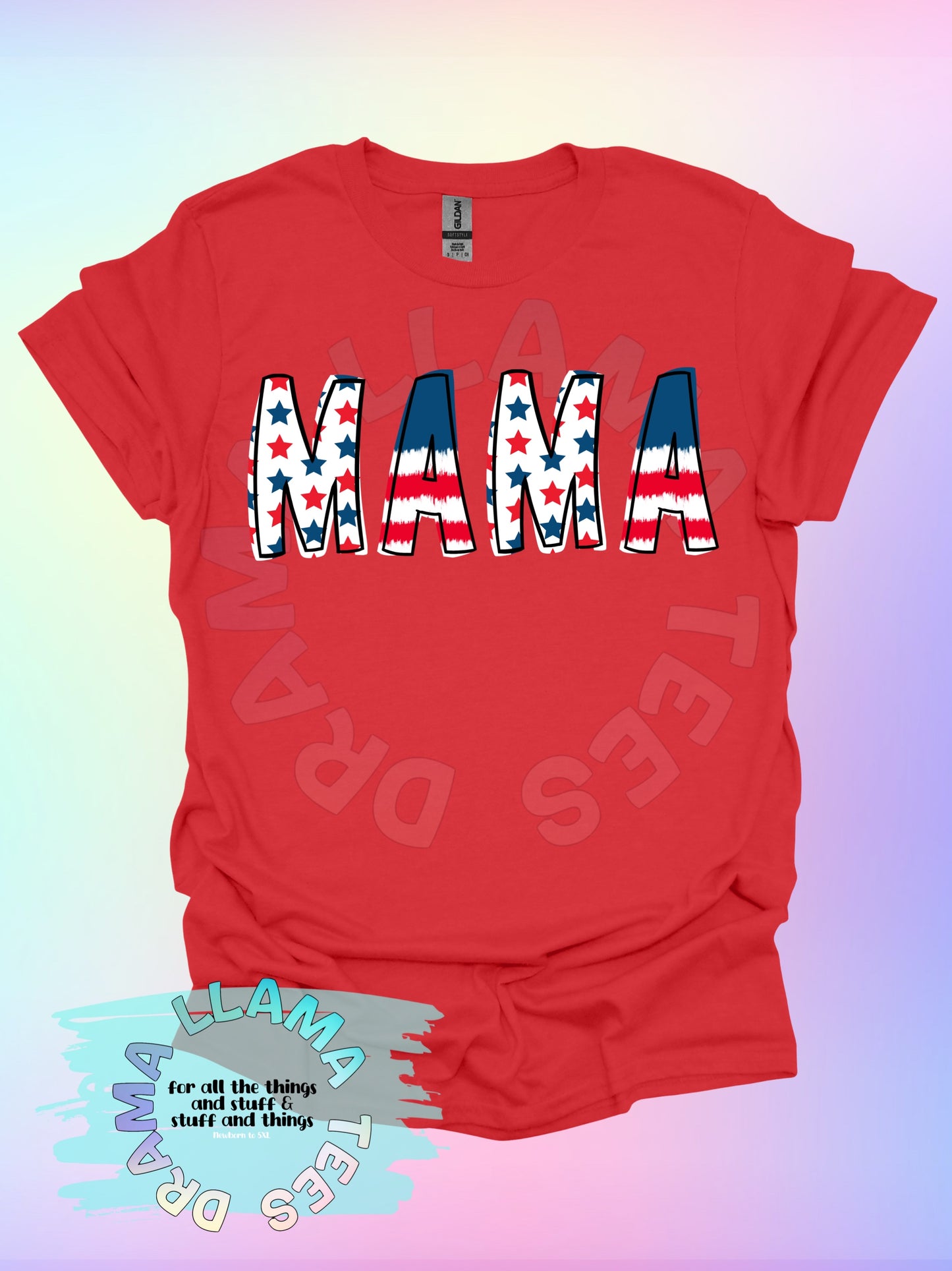 Fourth of July MAMA Tees (Adult Sizes) *multiple color and pattern options*