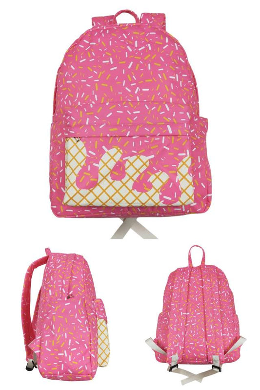 Drippy Ice Cream and Sprinkles Full Size Backpack 17x13x5.5"- Ready to Ship!