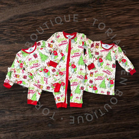 2 Piece Mean Green Christmas Set- Ready to Ship!
