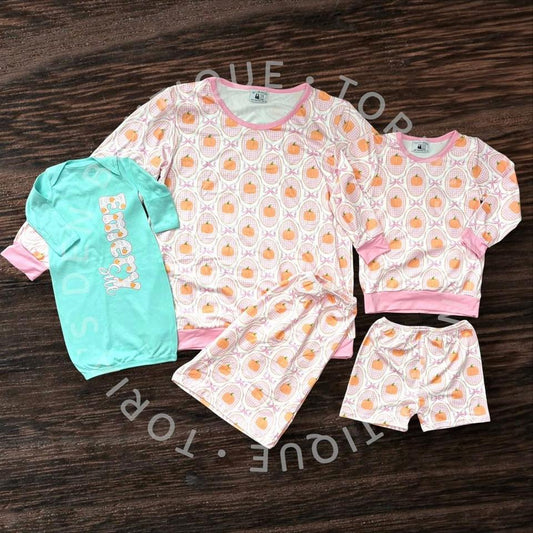 Adult Large (XL), XL (2XL) Pumpkin Plaid 2 Piece Lounge Set- Ready to Ship!