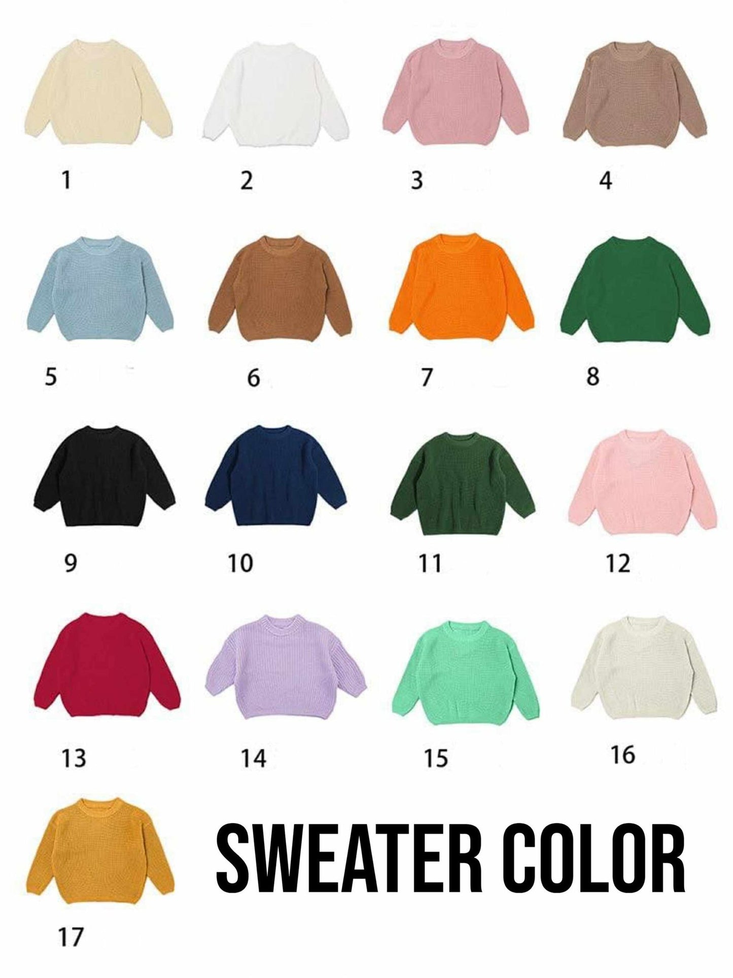 0-3 to size 7 Oversized Hand Embroidered Thick Knit Sweaters Pre-Orders