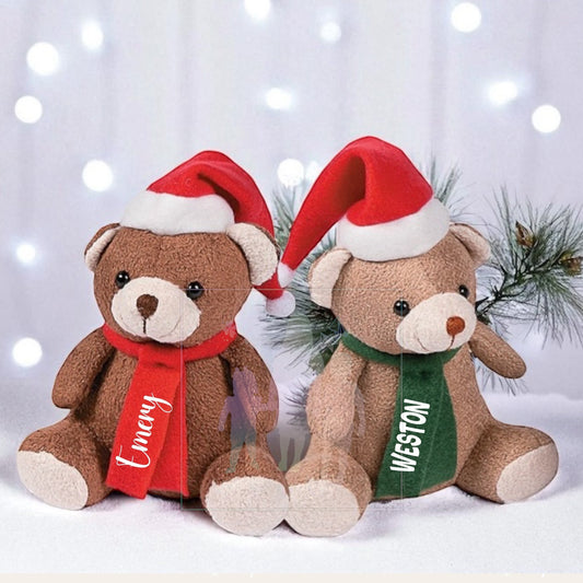 5.5" Bear Personalized Plush (Scarf Color Varies) ~Can also purchase without personalization~