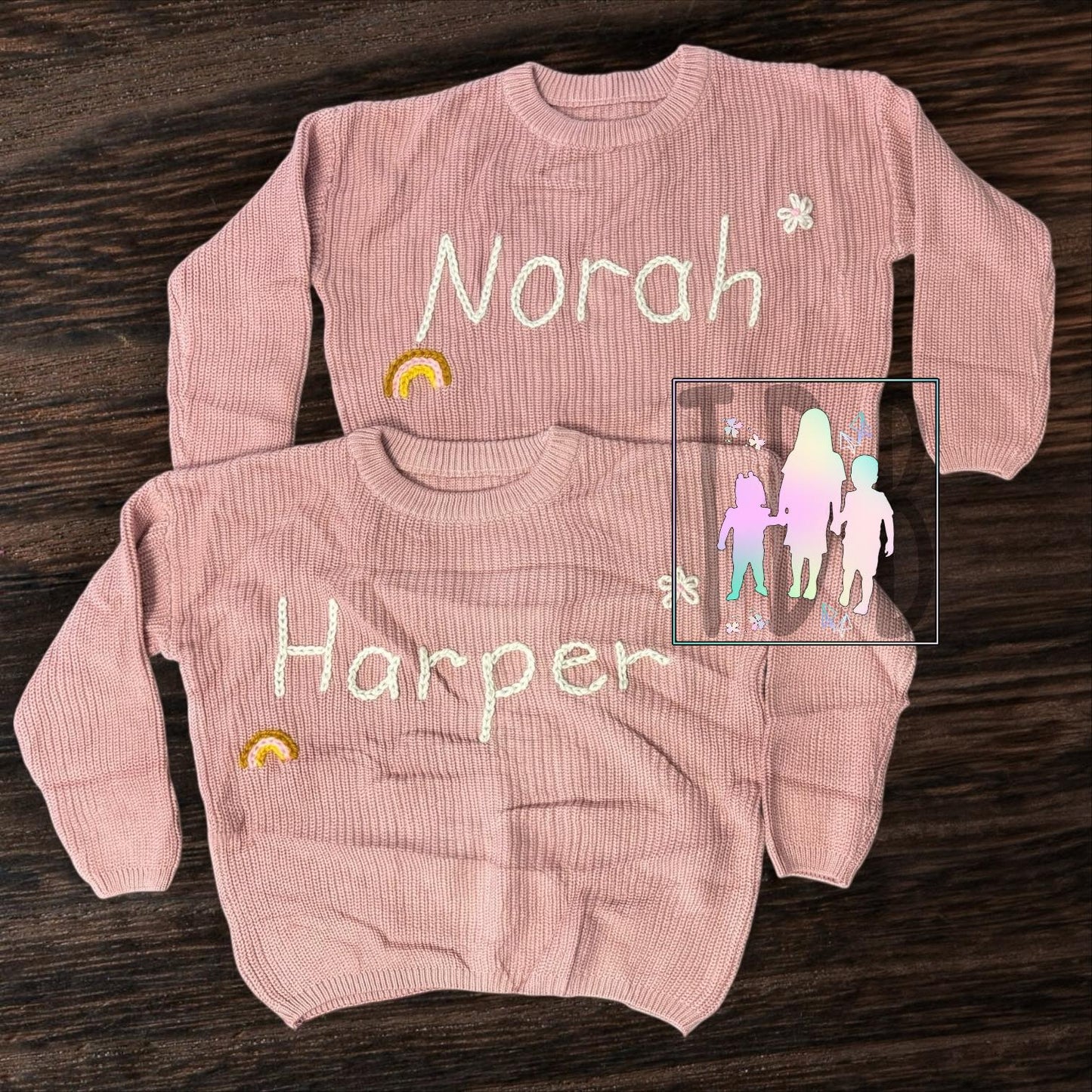 0-3 to size 7 Oversized Hand Embroidered Thick Knit Sweaters Pre-Orders