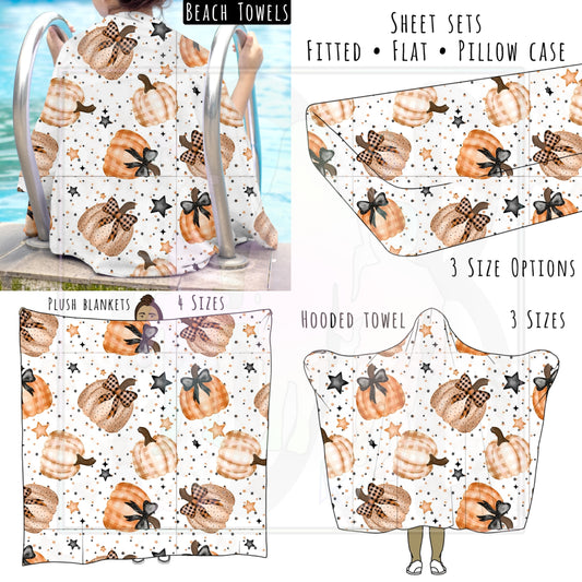 Boho Pumpkins Personalized Items ~ Sheets, Pillowcases, Blankets, Towels ~