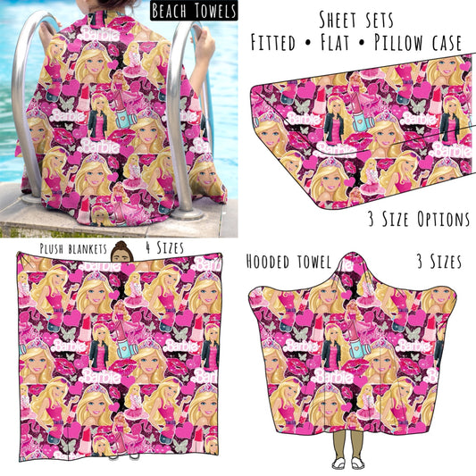 Barbie Girl 1 Personalized Items ~ Sheets, Pillowcases, Blankets, Towels ~