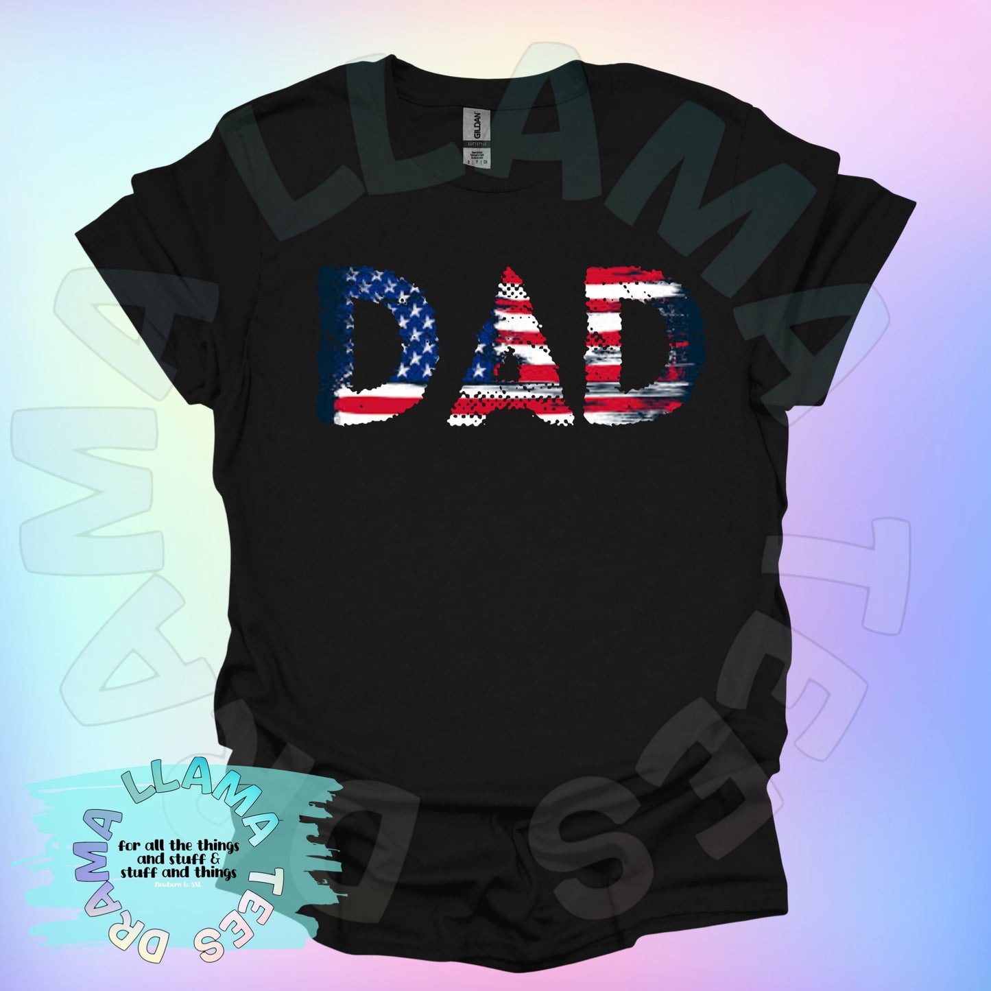 Fourth of July Dad Distressed Flag Tees (Adult Sizes)