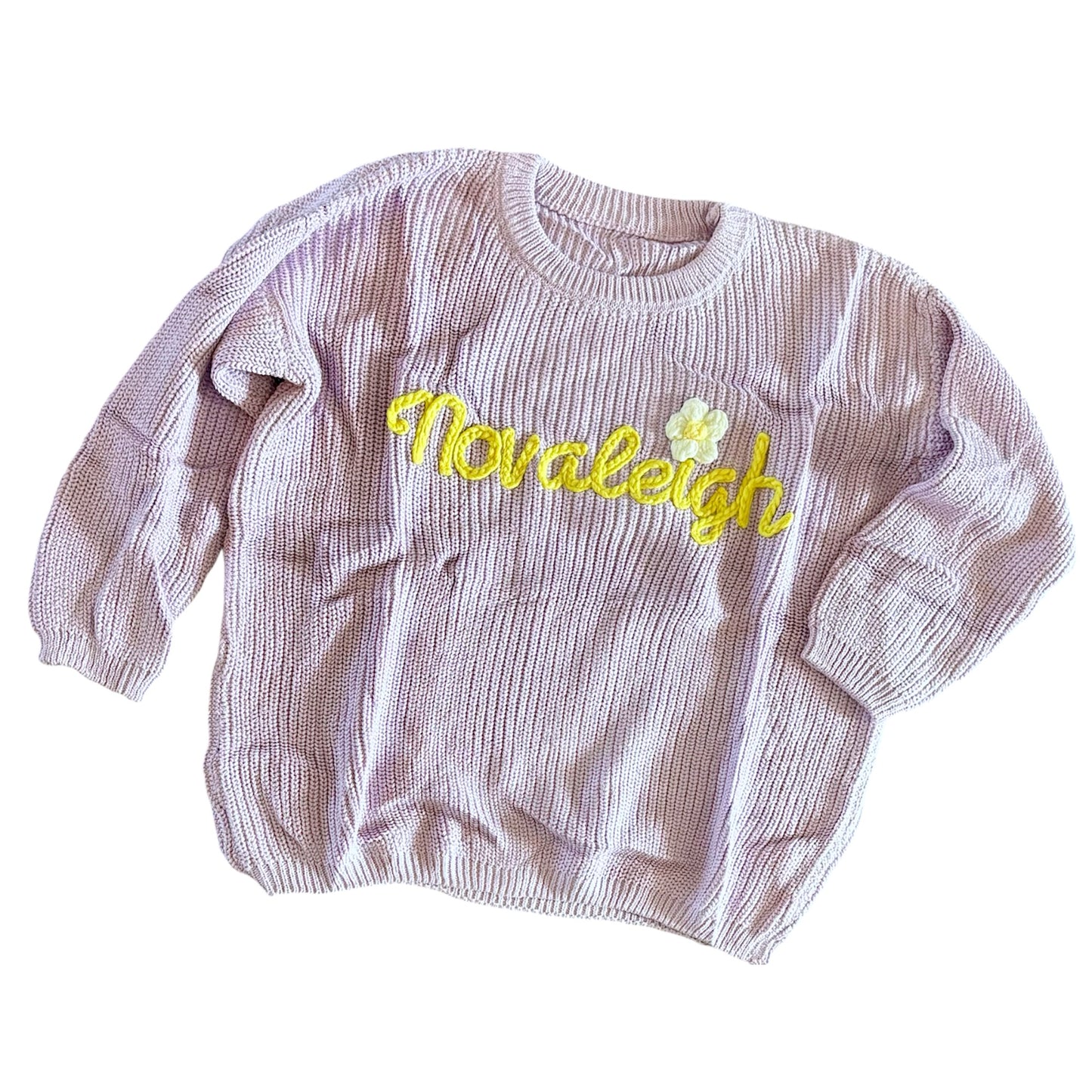 Oversized Hand Embroidered Thick Knit Sweaters