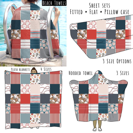 Baseball Quilt Personalized Items ~ Sheets, Pillowcases, Blankets, Towels ~