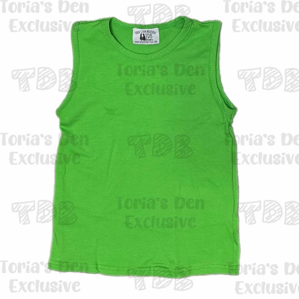 4T (2) Green Summer Tank: Ready to Ship