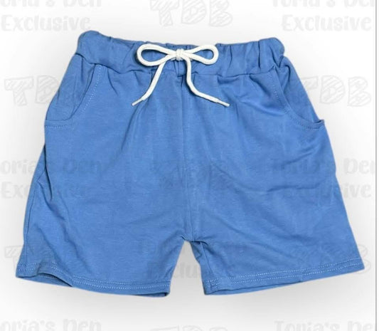4T 5-6 6-7 Medium Blue Pocket Shorts Exclusive: Ready to Ship