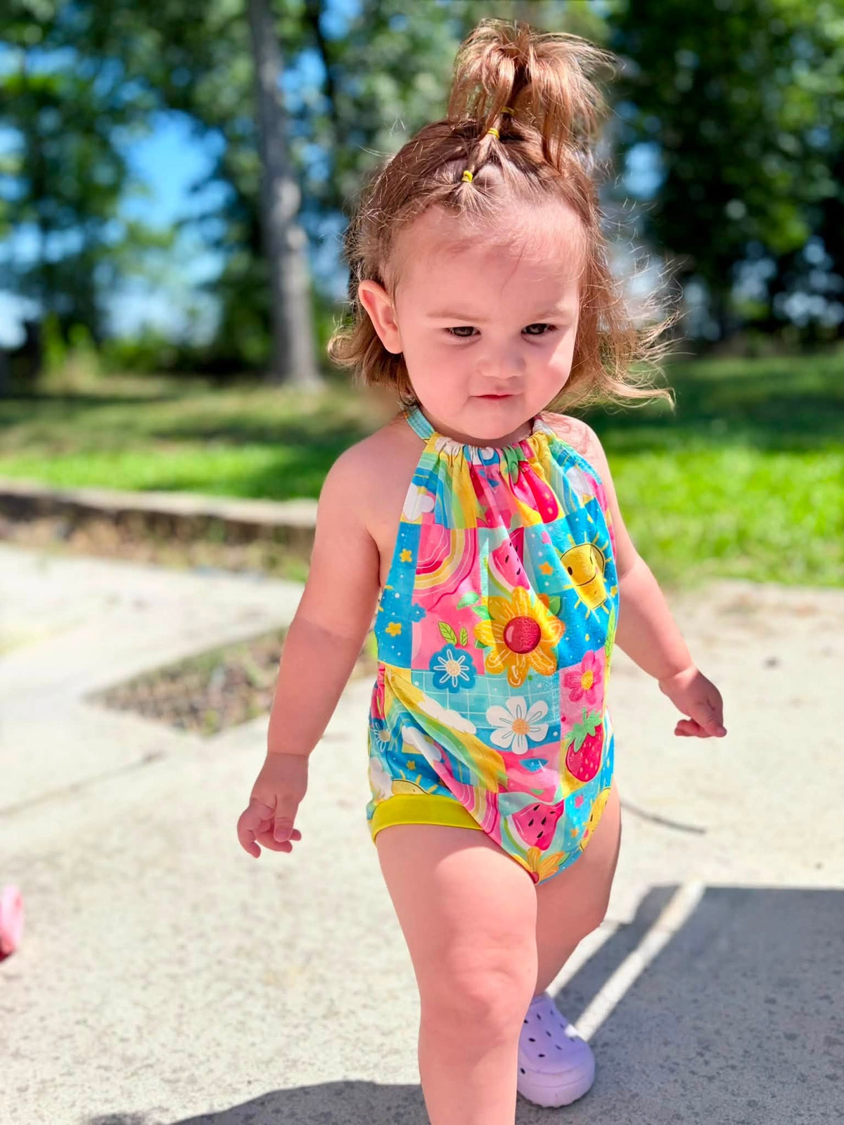 3T (2) 4T (2) Ready to Ship Sunny Summer Halter Romper Exclusive  *Ready to ship!*