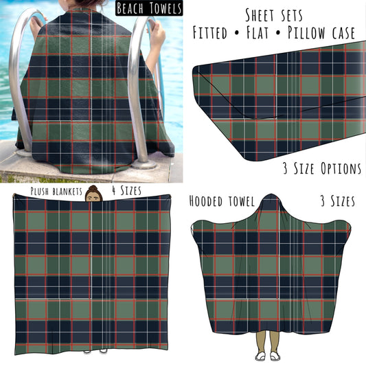 Boyish Plaids Personalized Items ~ Sheets, Pillowcases, Blankets, Towels ~