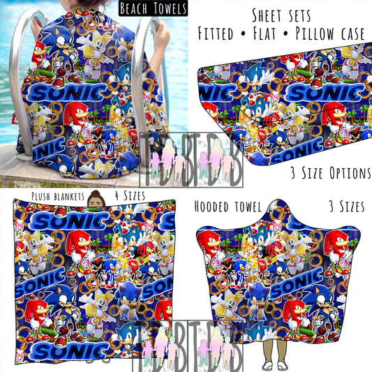 Blue Blur & Friends Personalized Items ~ Sheets, Pillowcases, Blankets, Towels ~